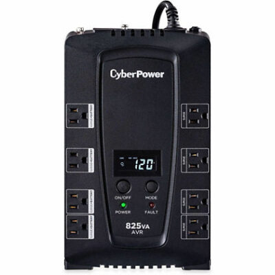 CyberPower CP825AVRLCD-G 825Va Cp Avr Lcd Ups 3 Yr Wty 8 Out 120V 15A 5-15R Rj11/Rj45/Coax